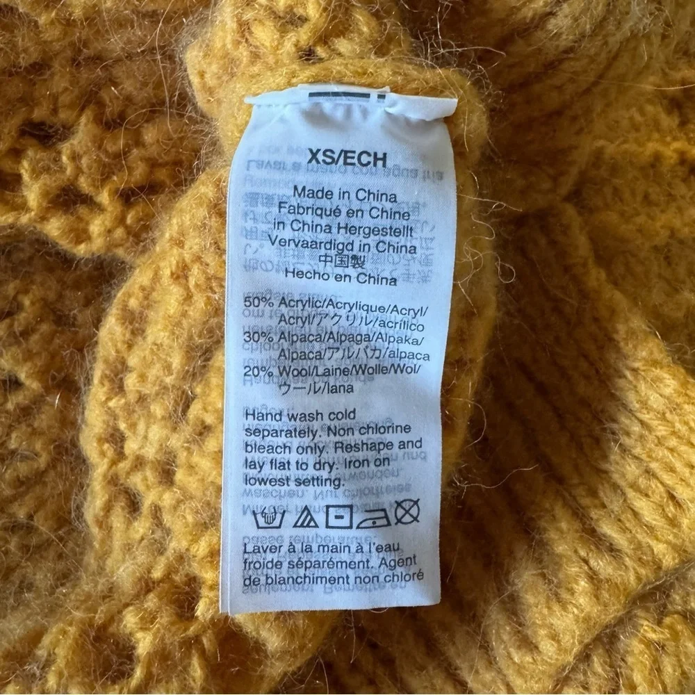 Madewell Windemere Pointelle Pullover Sweater Fuzzy Alpaca Blend -XS
